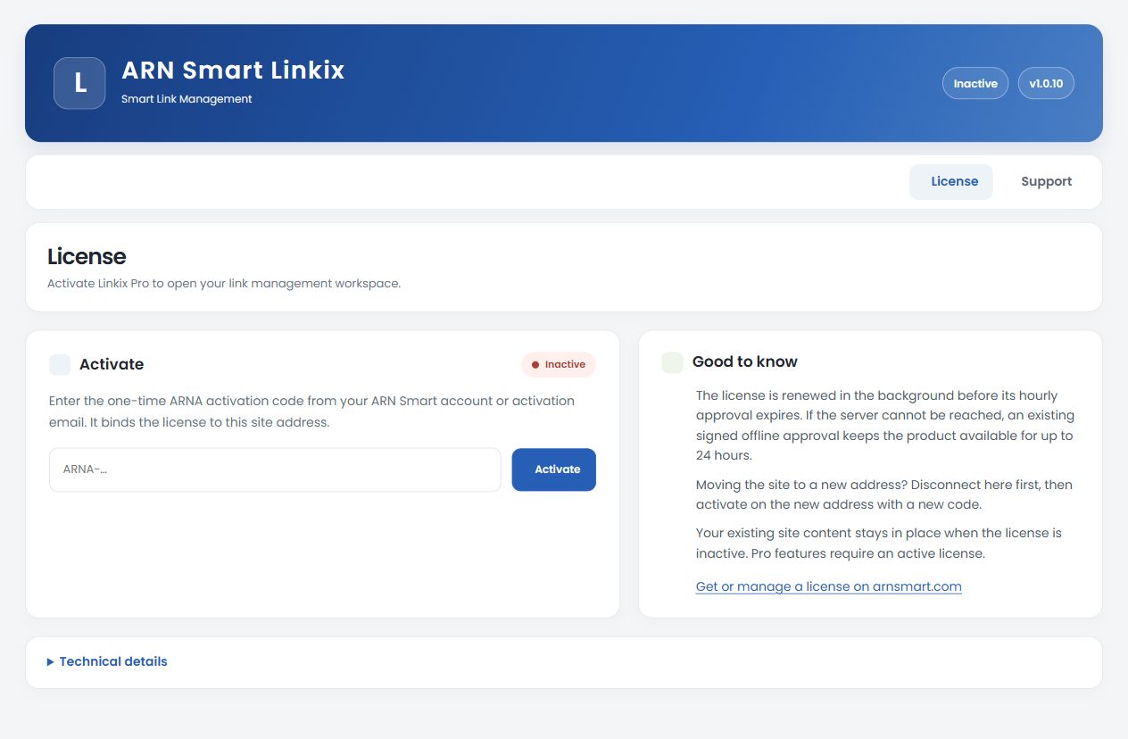Linkix Pro 1.0.10 — license activation