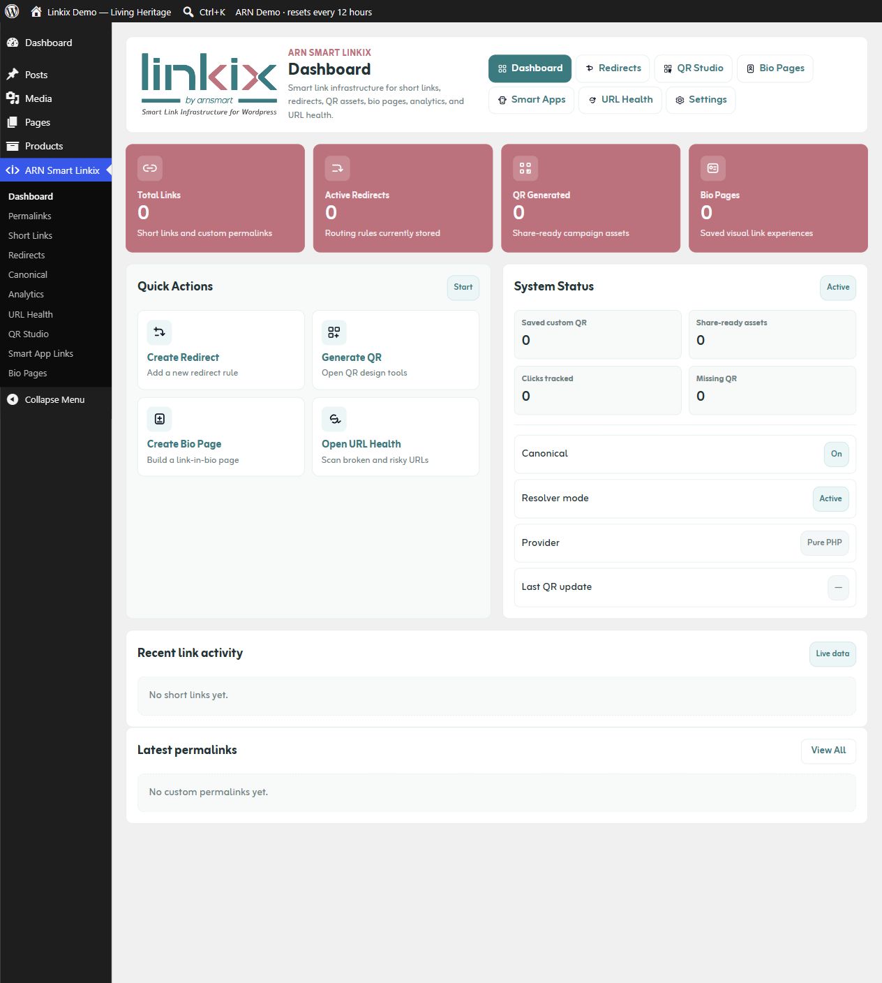 Linkix — Dashboard